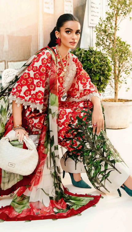 3 Piece Stitched Embroidered Lawn Suit | MPT-2606-B