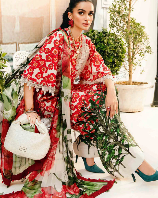 3 Piece Stitched Embroidered Lawn Suit | MPT-2606-B