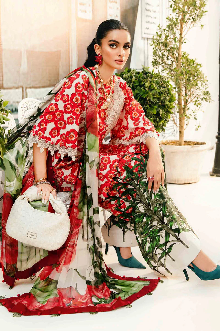 3 Piece Stitched Embroidered Lawn Suit | MPT-2606-B