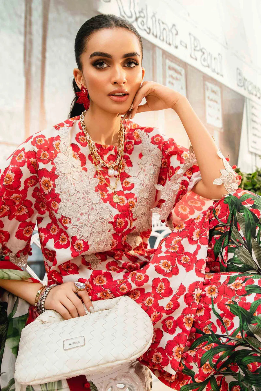 3 Piece Stitched Embroidered Lawn Suit | MPT-2606-B