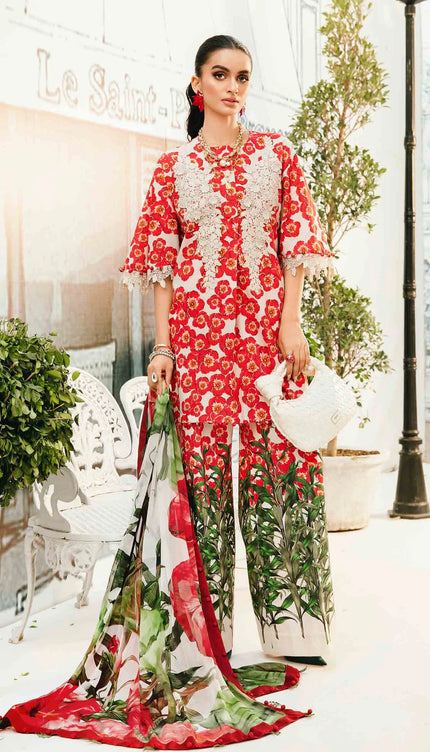 3 Piece Stitched Embroidered Lawn Suit | MPT-2606-B