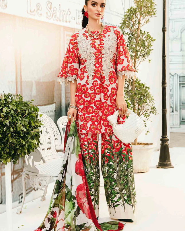 3 Piece Stitched Embroidered Lawn Suit | MPT-2606-B