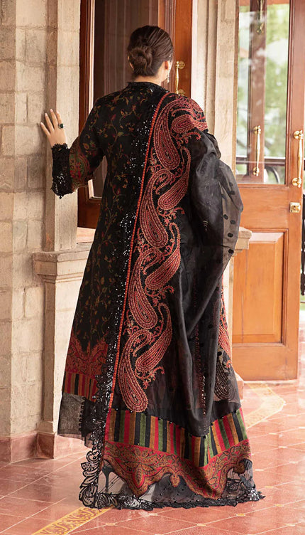 3 Piece Unstitched Embroidered Woven Suit | DL-1204