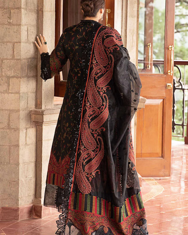 3 Piece Unstitched Embroidered Woven Suit | DL-1204