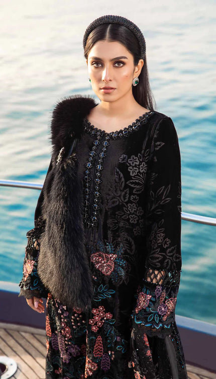 Stitched Linen | Black DL-1102