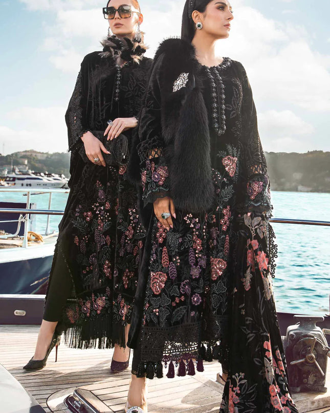 Stitched Linen | Black DL-1102