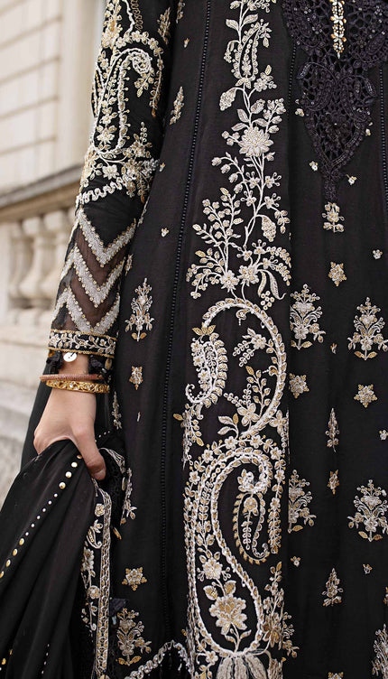 3 Piece Stitched Embroidered Raw Silk Suit