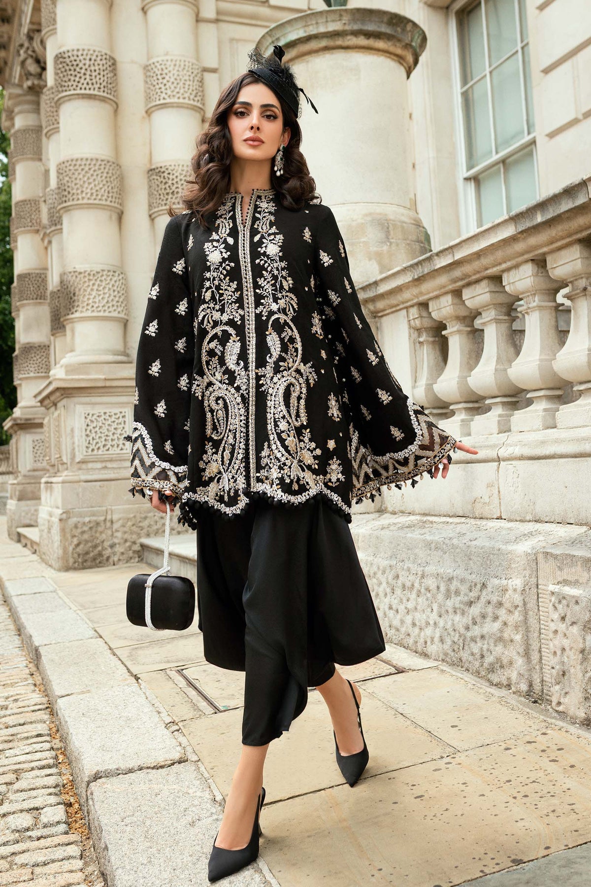 3 Piece Stitched Embroidered Raw Silk Suit