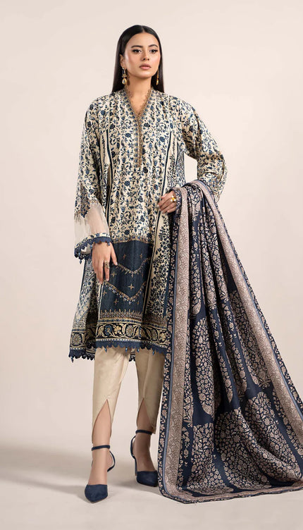 3 Piece Printed Cambric Suit | MPS-2302-A