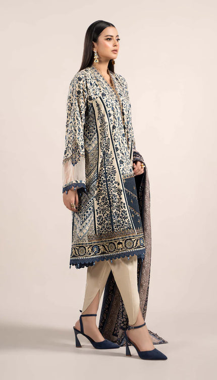 3 Piece Printed Cambric Suit | MPS-2302-A