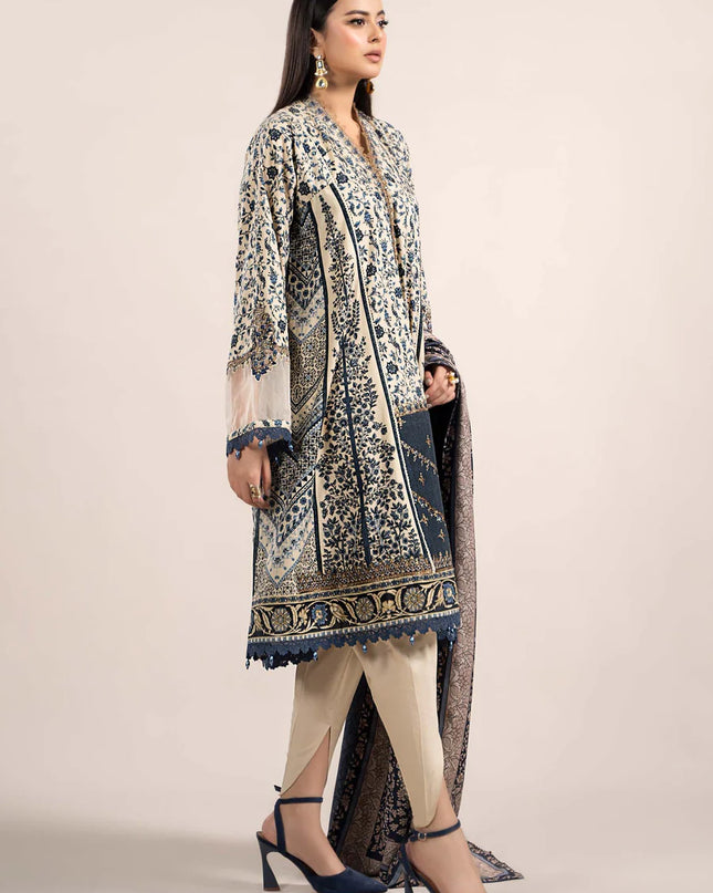 3 Piece Printed Cambric Suit | MPS-2302-A