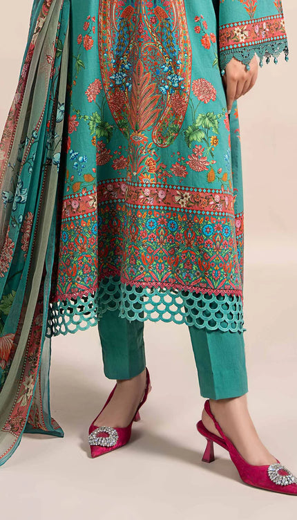3 Piece Printed Cambric Suit | MPS-2304-A
