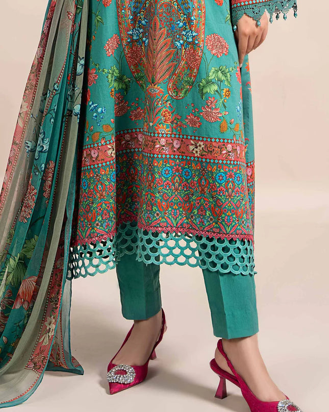 3 Piece Printed Cambric Suit | MPS-2304-A