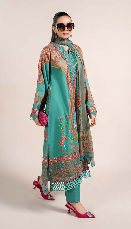 3 Piece Printed Cambric Suit | MPS-2304-A