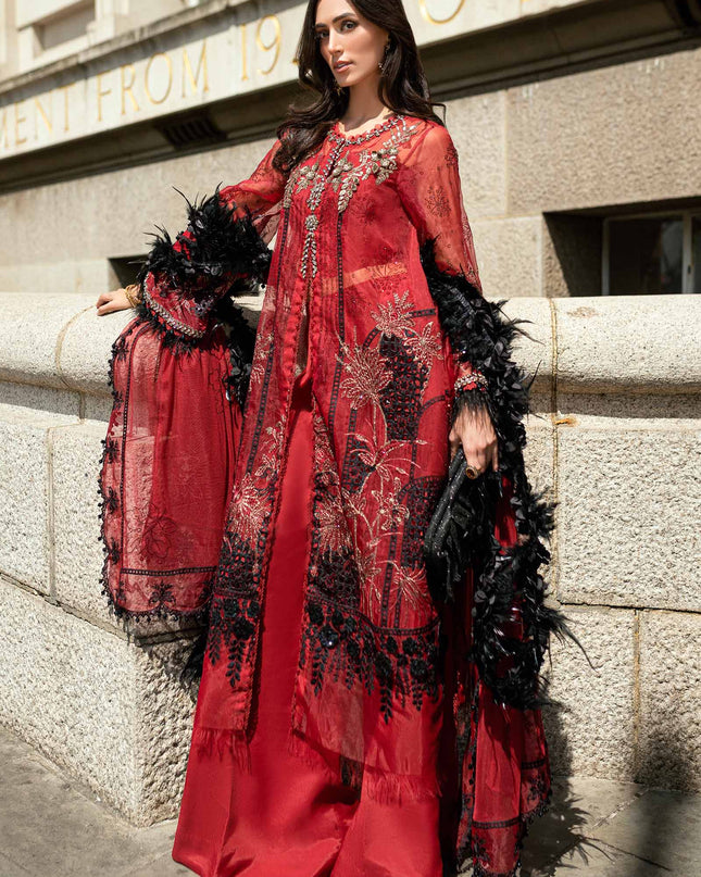 3 Piece Stitched Embroidered Organza Suit