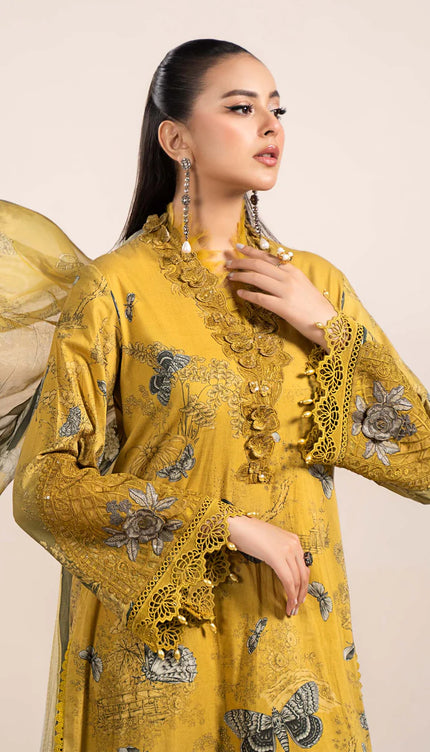 3 Piece Printed Cambric Suit | MPS-2308-B