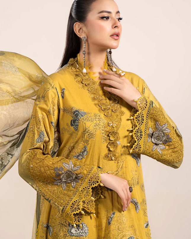 3 Piece Printed Cambric Suit | MPS-2308-B