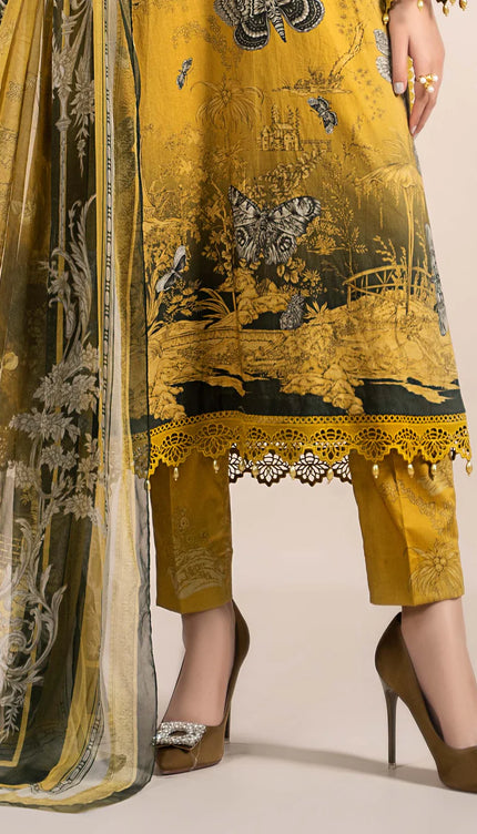 3 Piece Printed Cambric Suit | MPS-2308-B