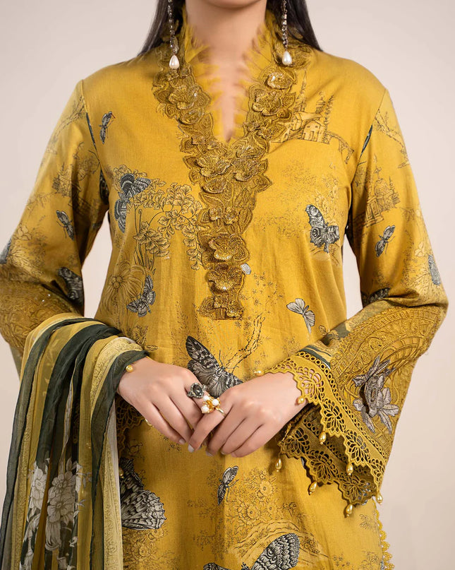 3 Piece Printed Cambric Suit | MPS-2308-B