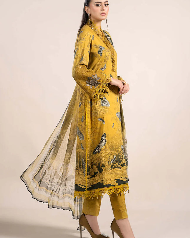 3 Piece Printed Cambric Suit | MPS-2308-B