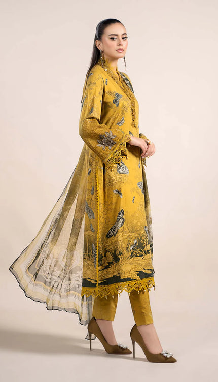 3 Piece Printed Cambric Suit | MPS-2308-B