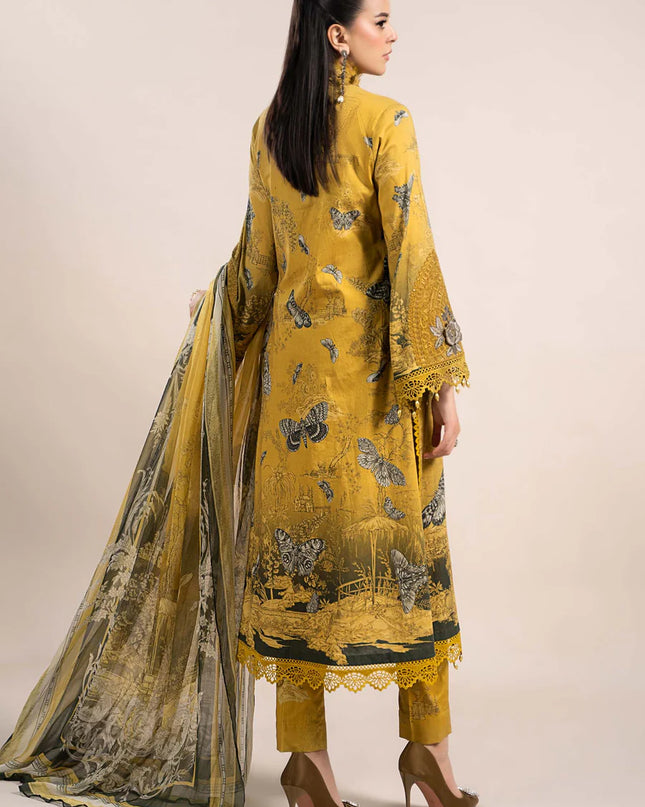3 Piece Printed Cambric Suit | MPS-2308-B