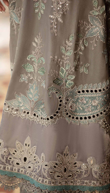 3 Piece Unstitched Embroidered Velvet Suit | DL-1209