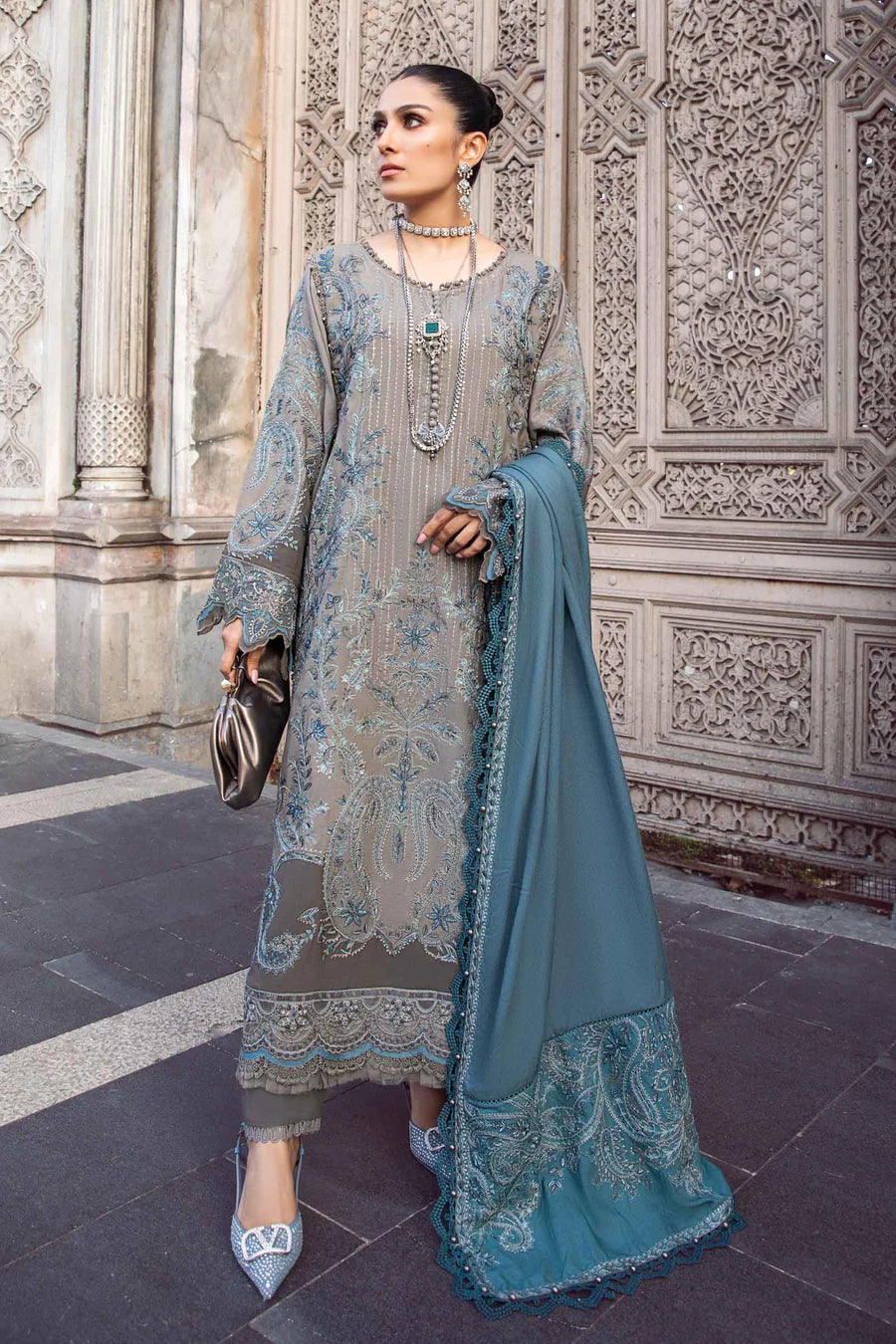 Stitched Linen | Grey DL-1104