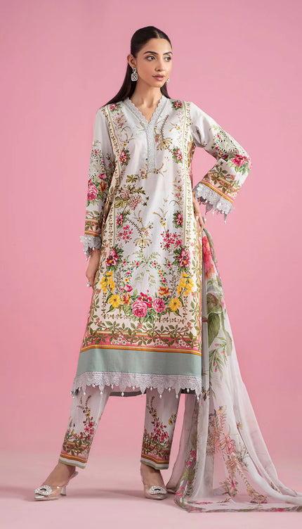 3 Piece Stitched Embroidered Lawn Suit | MPT-2605-B