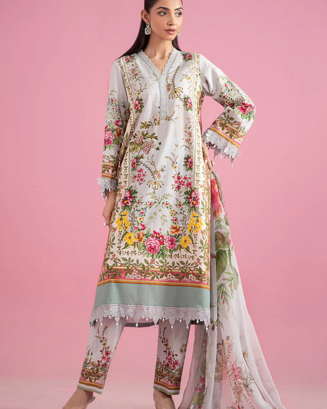 3 Piece Stitched Embroidered Lawn Suit | MPT-2605-B