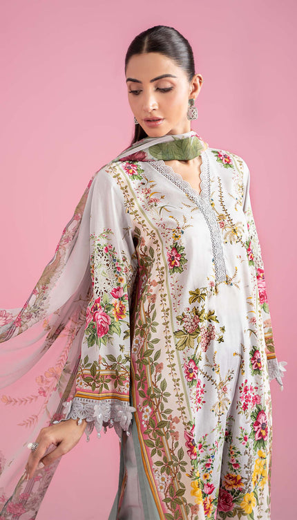 3 Piece Stitched Embroidered Lawn Suit | MPT-2605-B