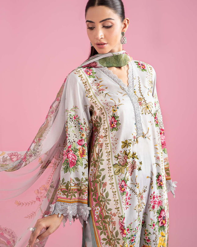 3 Piece Stitched Embroidered Lawn Suit | MPT-2605-B