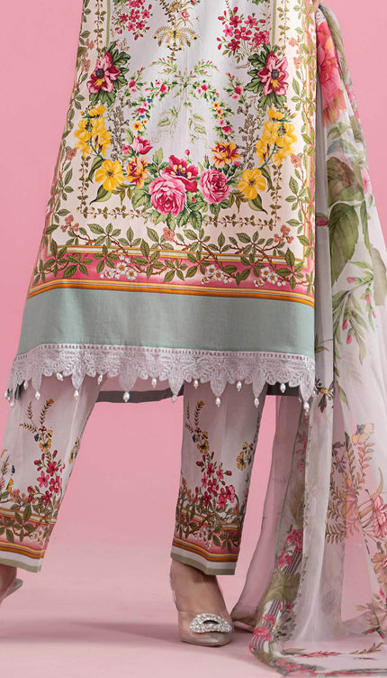 3 Piece Stitched Embroidered Lawn Suit | MPT-2605-B