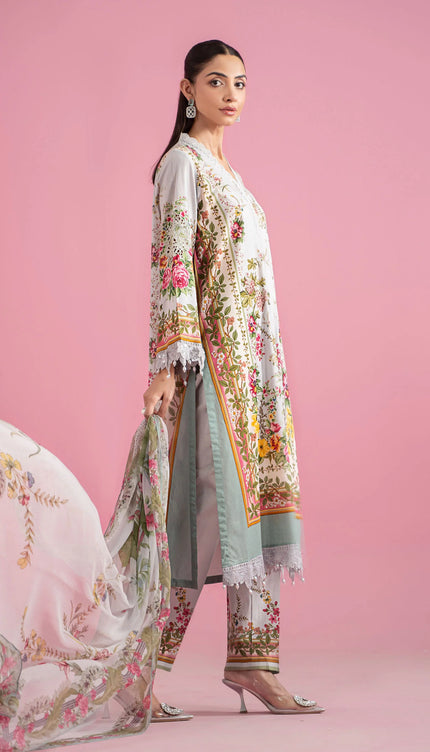 3 Piece Stitched Embroidered Lawn Suit | MPT-2605-B