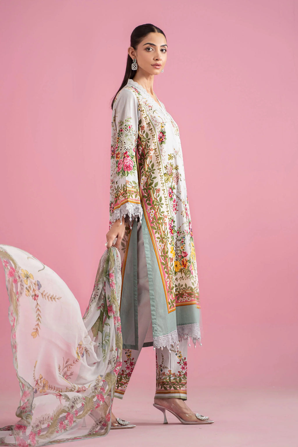 3 Piece Stitched Embroidered Lawn Suit | MPT-2605-B