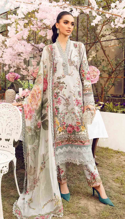 3 Piece Stitched Embroidered Lawn Suit | MPT-2605-B
