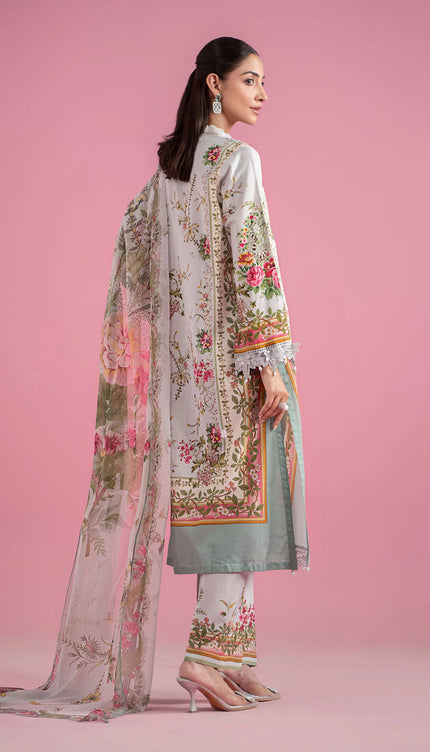 3 Piece Stitched Embroidered Lawn Suit | MPT-2605-B