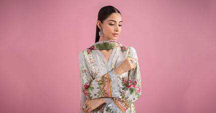 3 Piece Stitched Embroidered Lawn Suit | MPT-2605-B