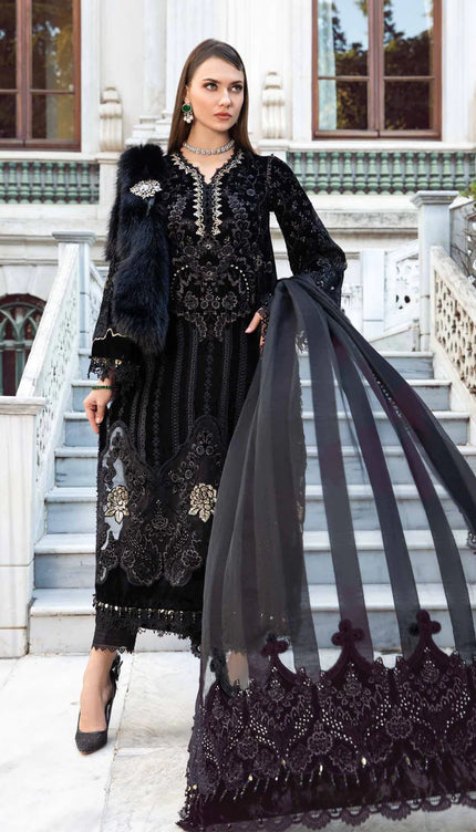 Stitched Linen | Black & Gold DL-1111