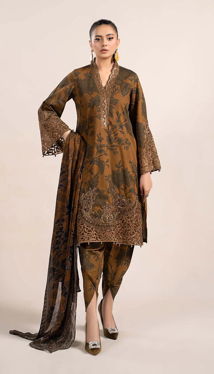 3 Piece Printed Cambric Suit | MPS-2309-A