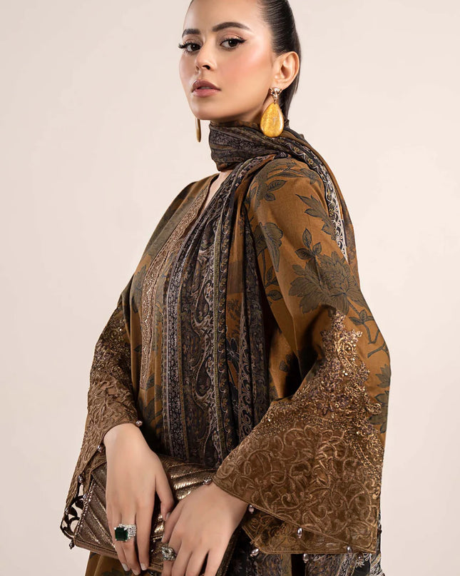3 Piece Printed Cambric Suit | MPS-2309-A