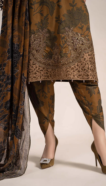 3 Piece Printed Cambric Suit | MPS-2309-A