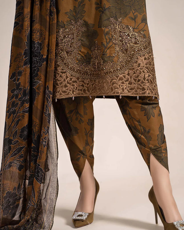 3 Piece Printed Cambric Suit | MPS-2309-A