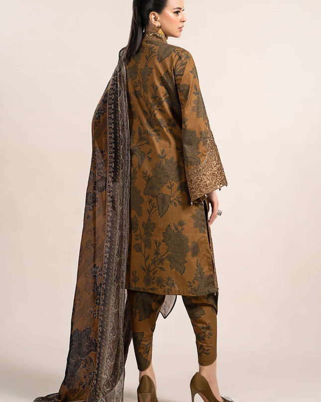3 Piece Printed Cambric Suit | MPS-2309-A