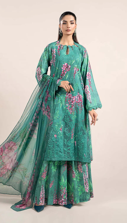 3 Piece Printed Cambric Suit | MPS-2301-A