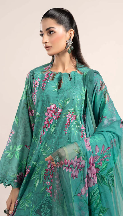 3 Piece Printed Cambric Suit | MPS-2301-A