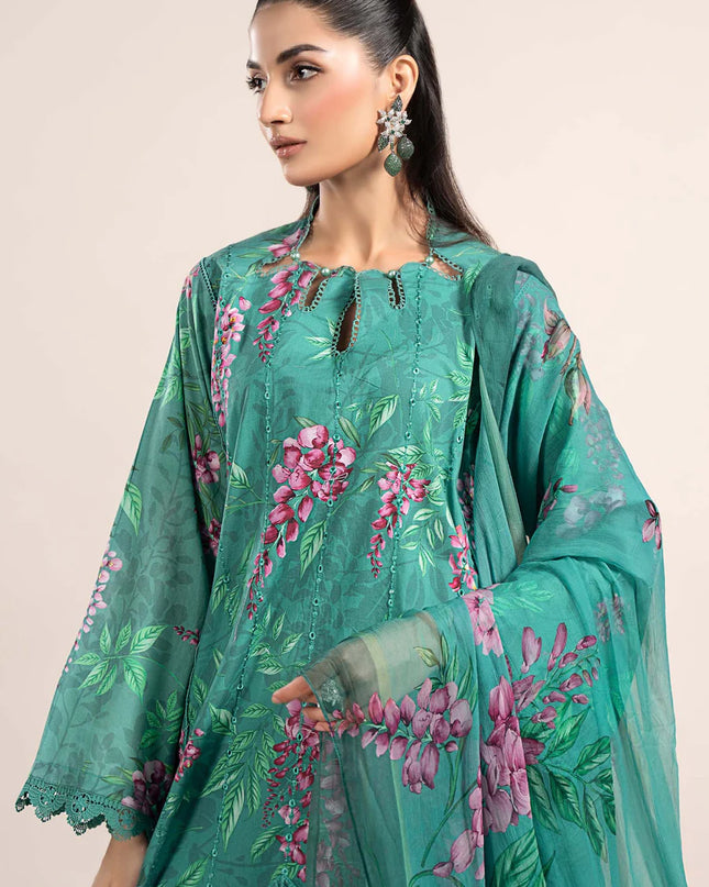3 Piece Printed Cambric Suit | MPS-2301-A