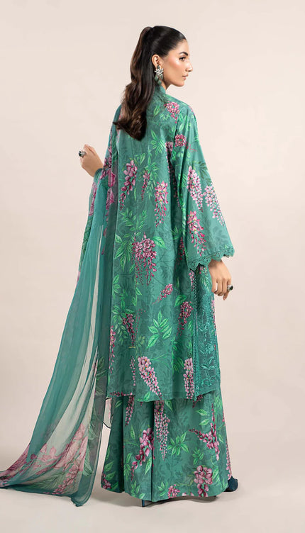 3 Piece Printed Cambric Suit | MPS-2301-A