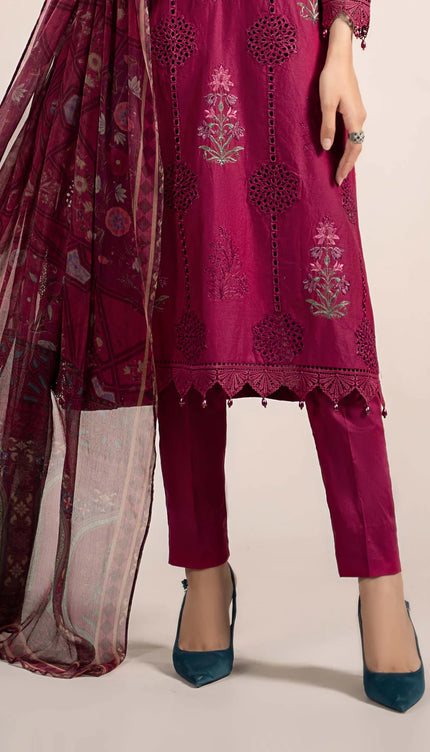 3 Piece Printed Cambric Suit | MPS-2303-B