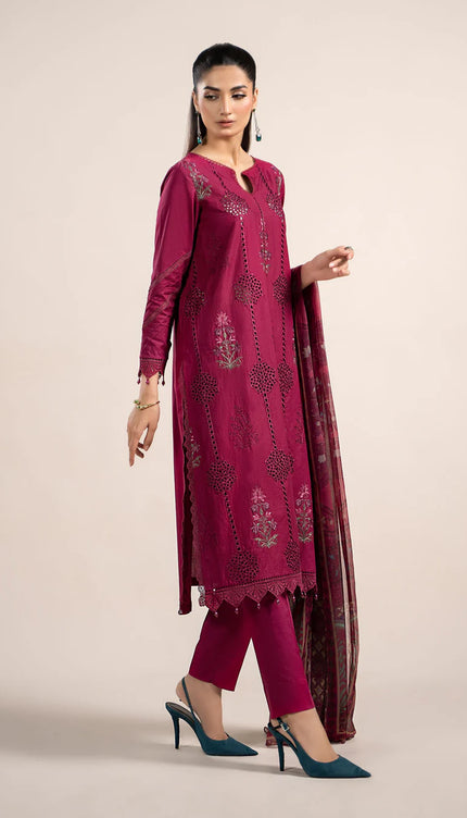3 Piece Printed Cambric Suit | MPS-2303-B